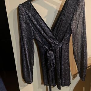 Torrid black dress top with see through sleeves